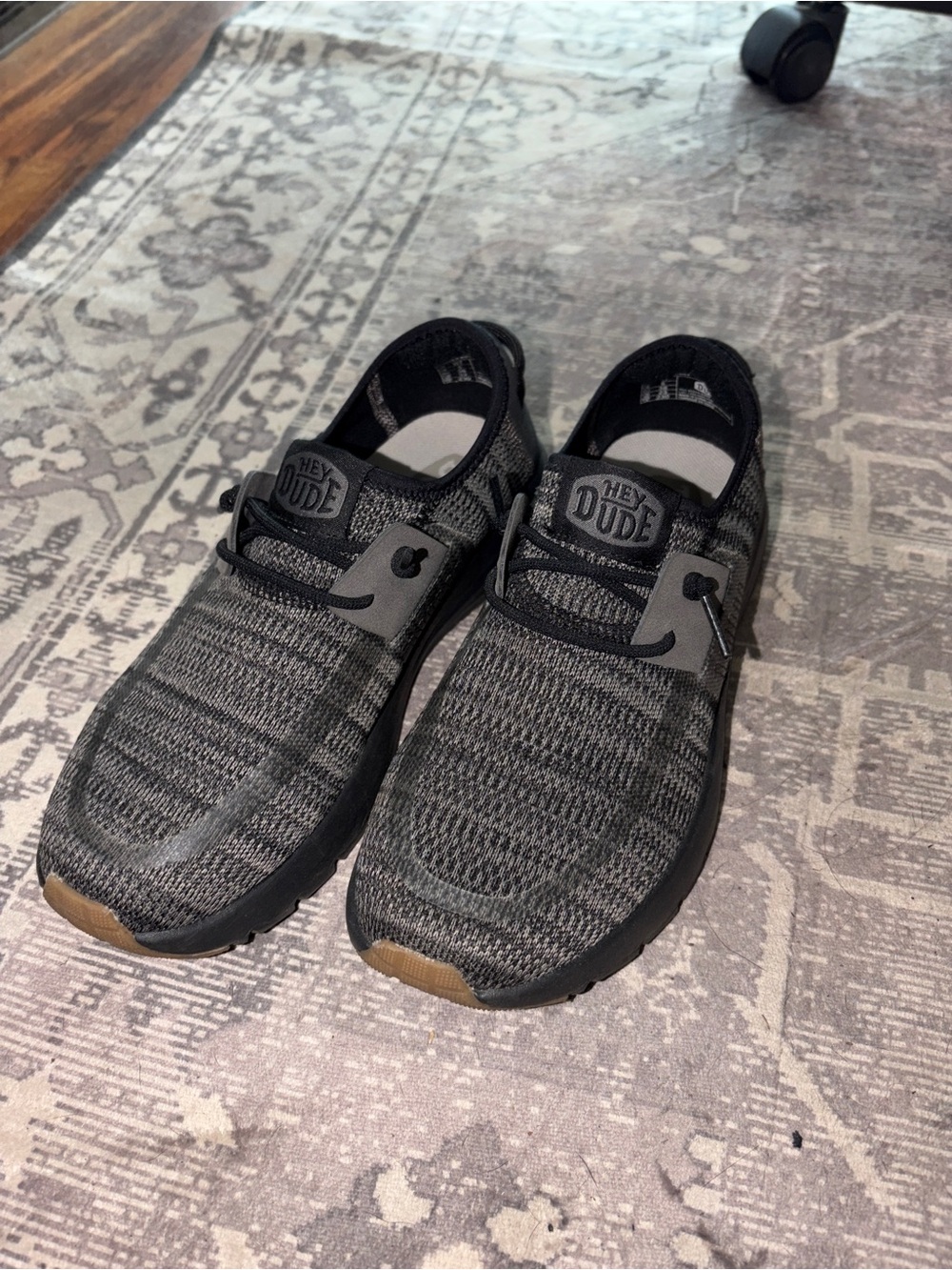 Hey Dude Women’s Heathered Charcoal Knit Slip-Ons